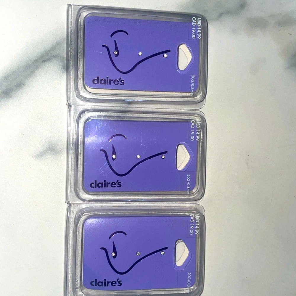 COPY - Three pack nose rings studs